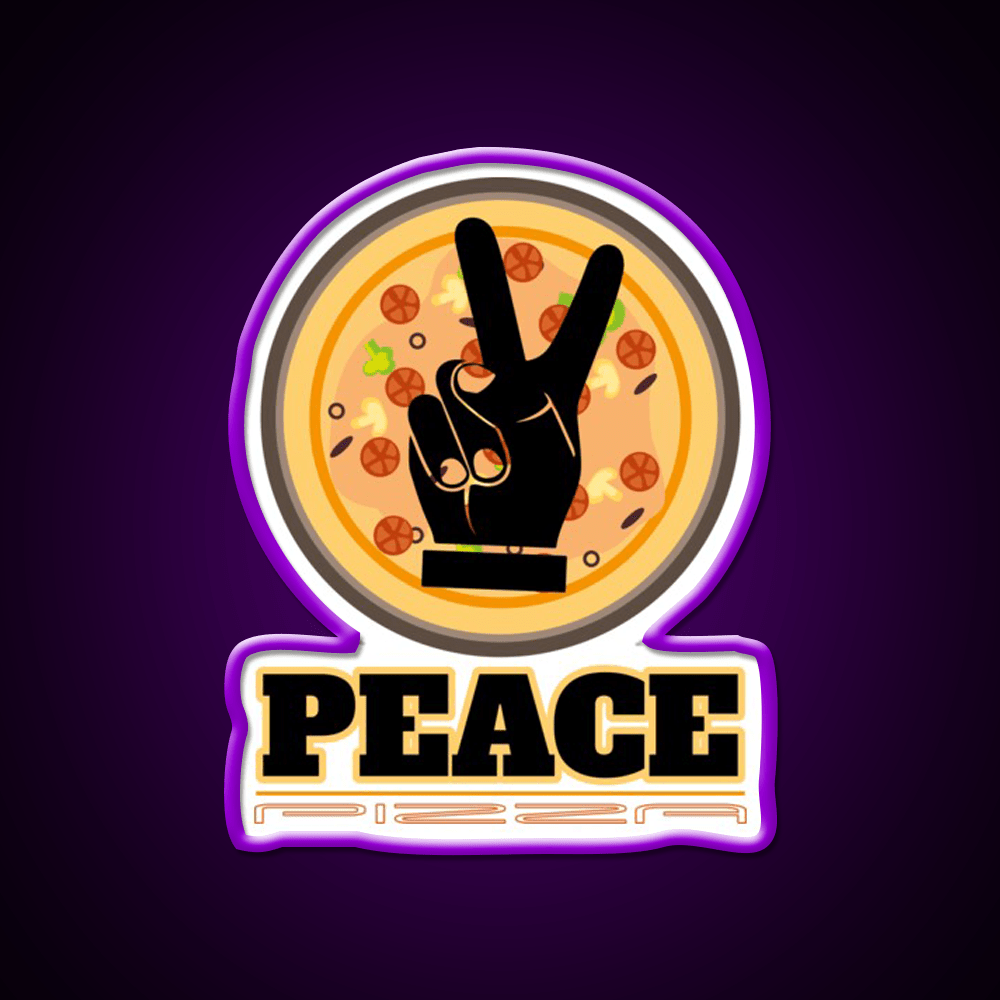 Peace Pizza Fast Food Led Neon Sign For Burger Place Rgb Color - Shineneon
