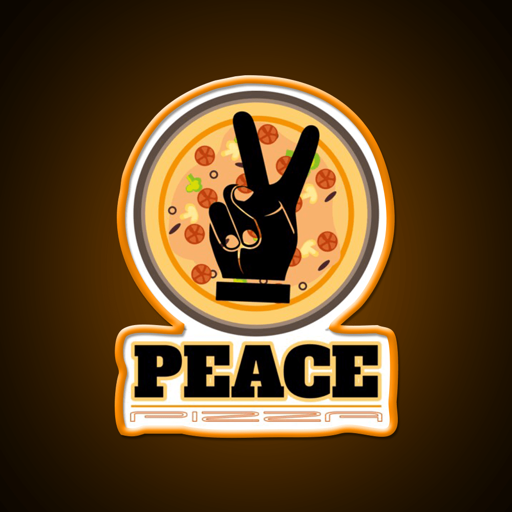 Peace Pizza Fast Food Led Neon Sign For Burger Place Rgb Color - Shineneon
