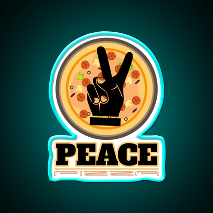 Peace Pizza Fast Food Led Neon Sign For Burger Place Rgb Color - Shineneon