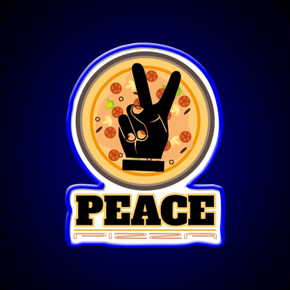 Peace Pizza Fast Food Led Neon Sign For Burger Place Rgb Color - Shineneon