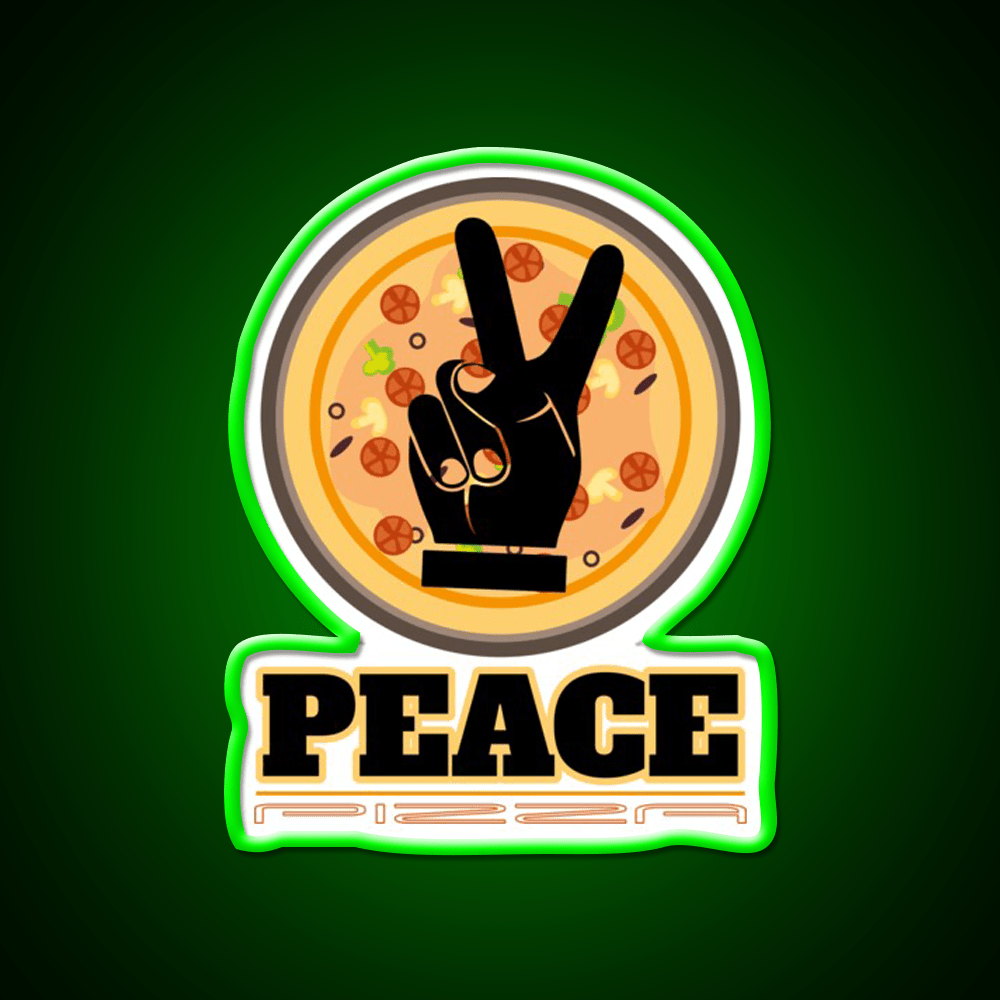 Peace Pizza Fast Food Led Neon Sign For Burger Place Rgb Color - Shineneon