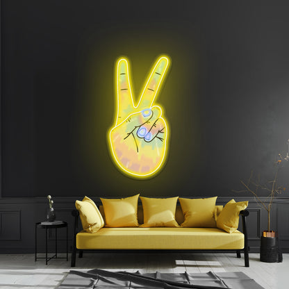 Peace Sign Tie Dye Aesthetic Artwork Gym Neon Sign