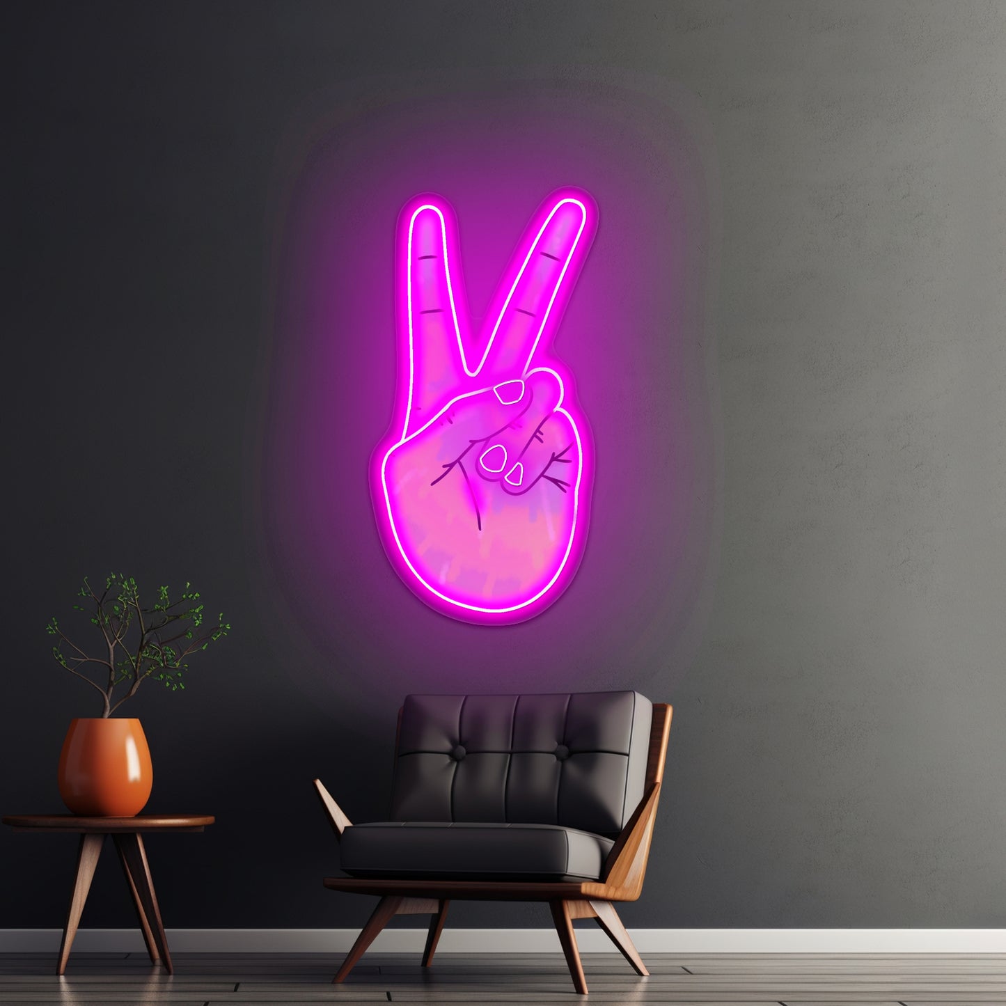 Peace Sign Tie Dye Aesthetic Artwork Gym Neon Sign