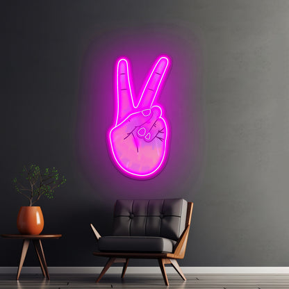 Peace Sign Tie Dye Aesthetic Artwork Gym Neon Sign