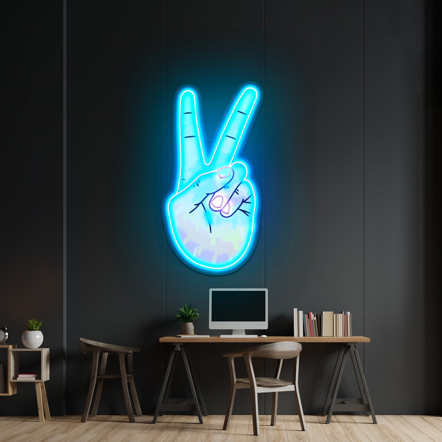 Peace Sign Tie Dye Aesthetic Artwork Gym Neon Sign