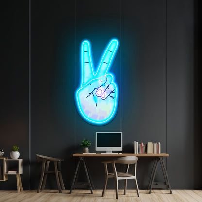 Peace Sign Tie Dye Aesthetic Artwork Gym Neon Sign