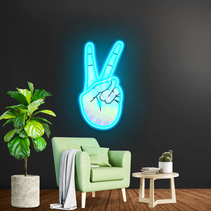 Peace Sign Tie Dye Aesthetic Artwork Gym Neon Sign