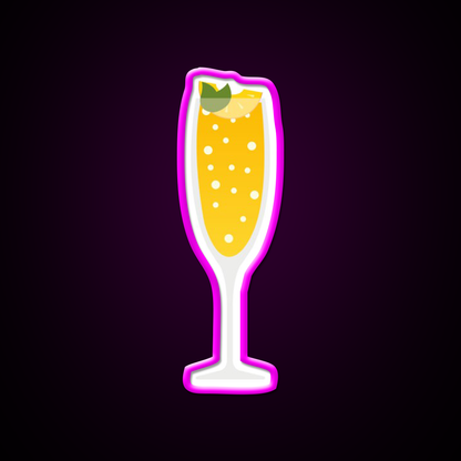 Peach Bellini Cocktail Bar Decor Led Neon Sign Rgb Color - Neon sign mounted on wall in room