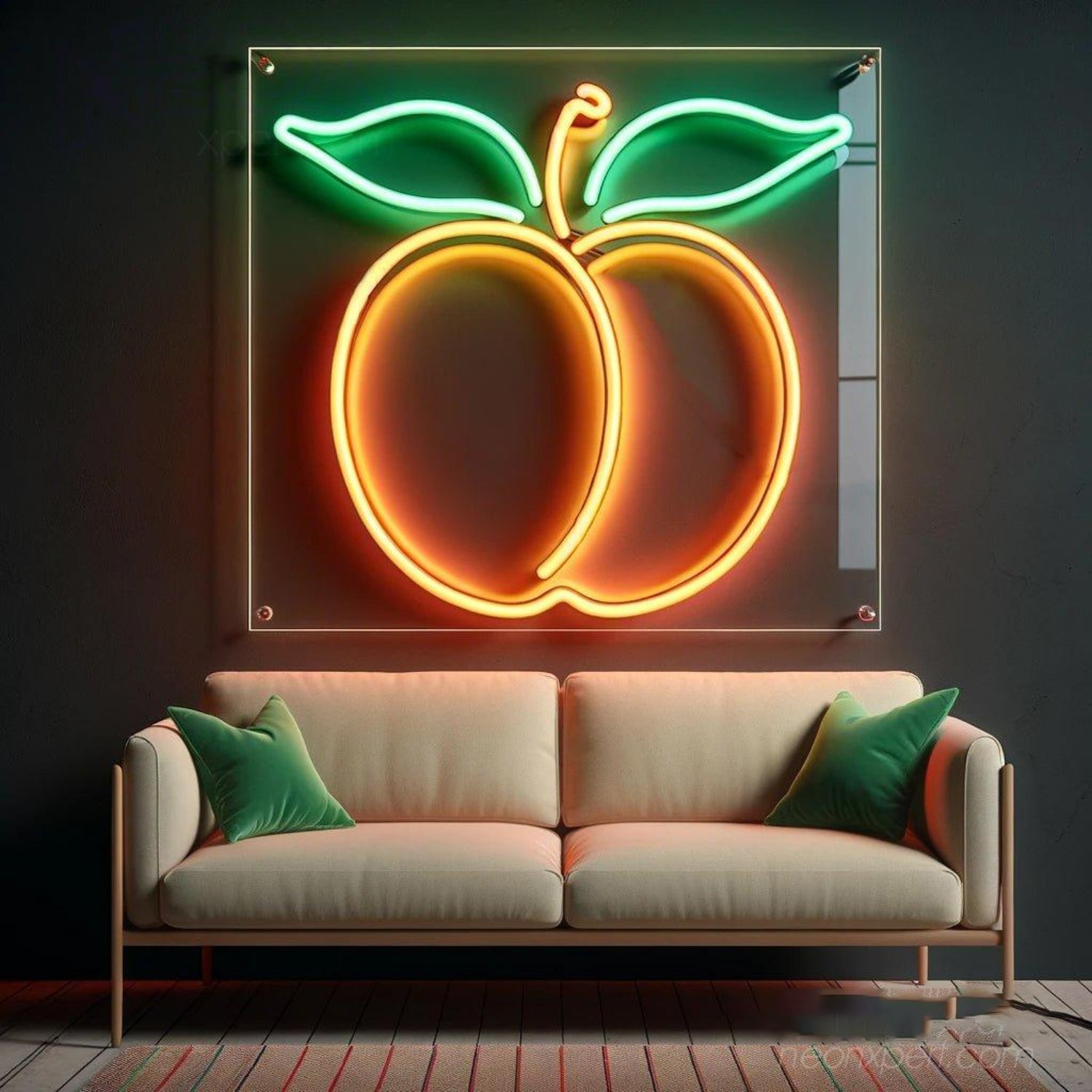 Peach Orange Green Led Neon Sign For Modern Living Room Decor | Shineneon