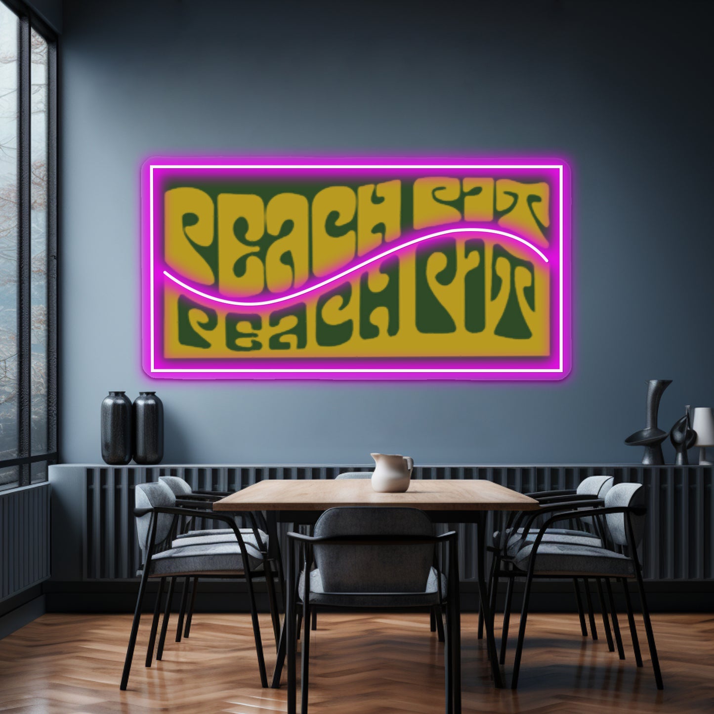 Peach Pit Artwork Neon Wall Sign