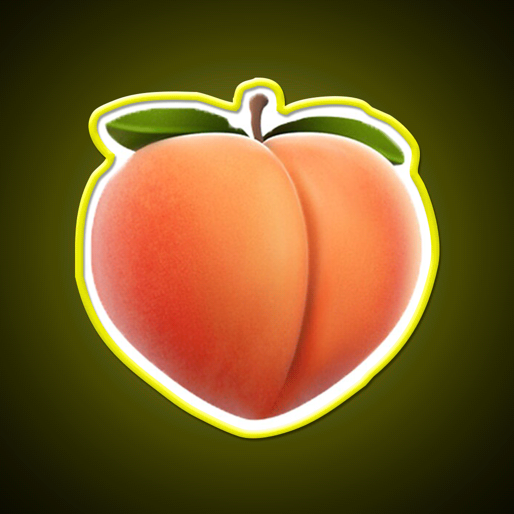 Peach Snack Food Led Neon Sign Rgb Color - Custom LED neon sign front view