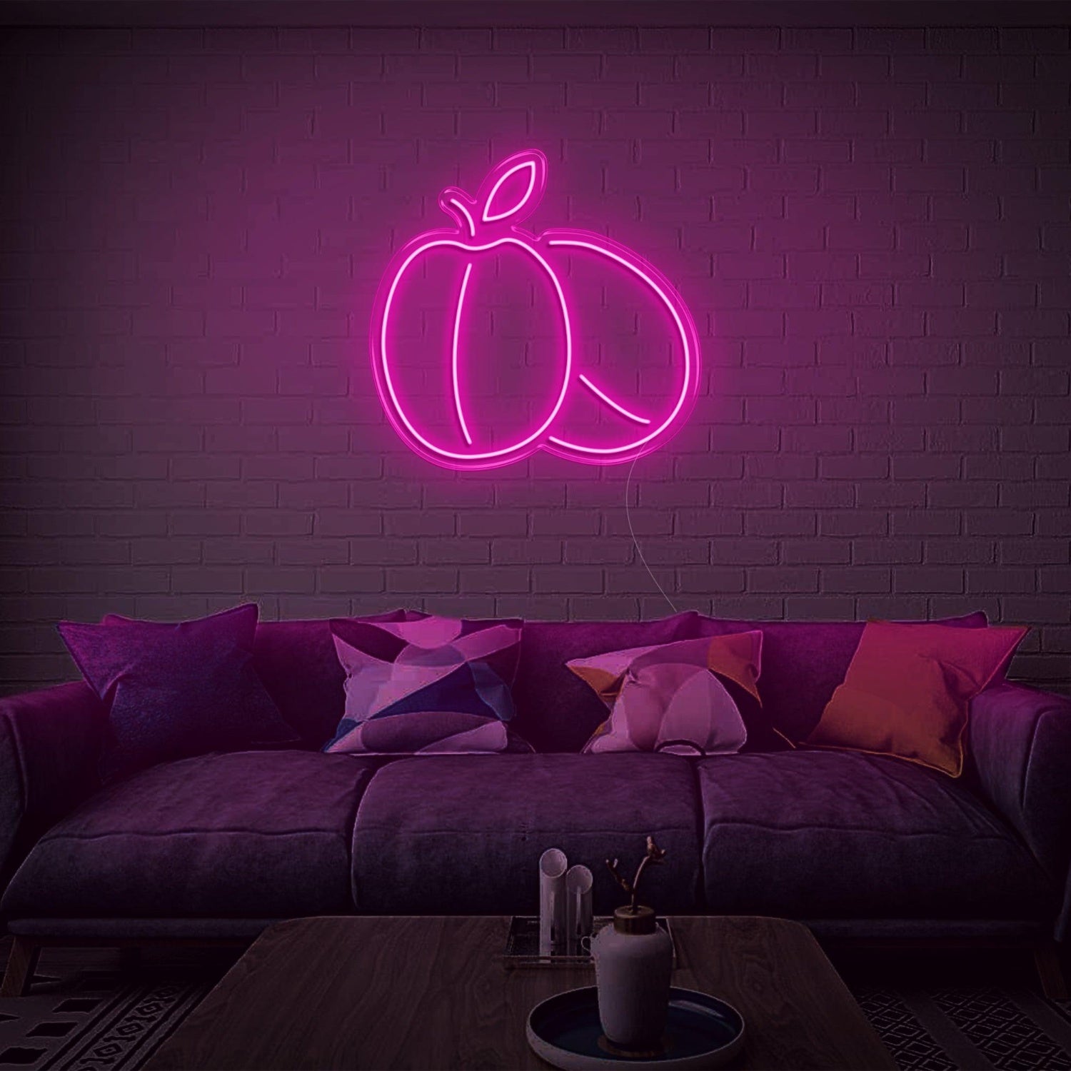 Peach V2 Red Apple Led Neon Sign For Indoor And Commercial Decor | Shineneon