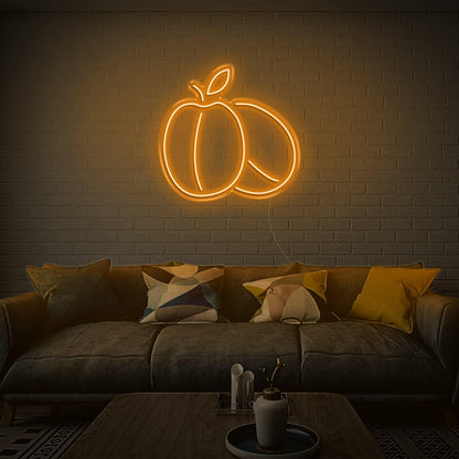 Peach V2 Red Apple Led Neon Sign For Indoor And Commercial Decor | Shineneon