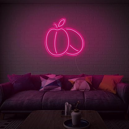 Peach V2 Red Apple Led Neon Sign For Indoor And Commercial Decor | Shineneon