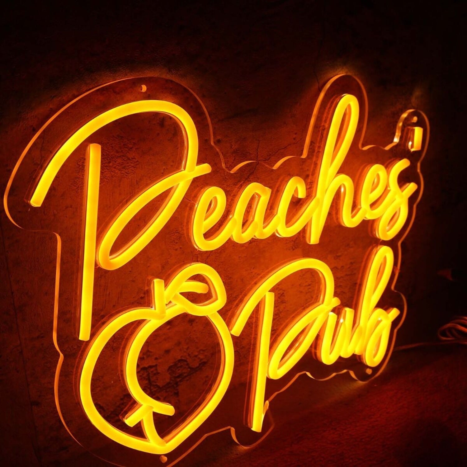 Peaches Pub Orange Led Neon Sign - Shineneon