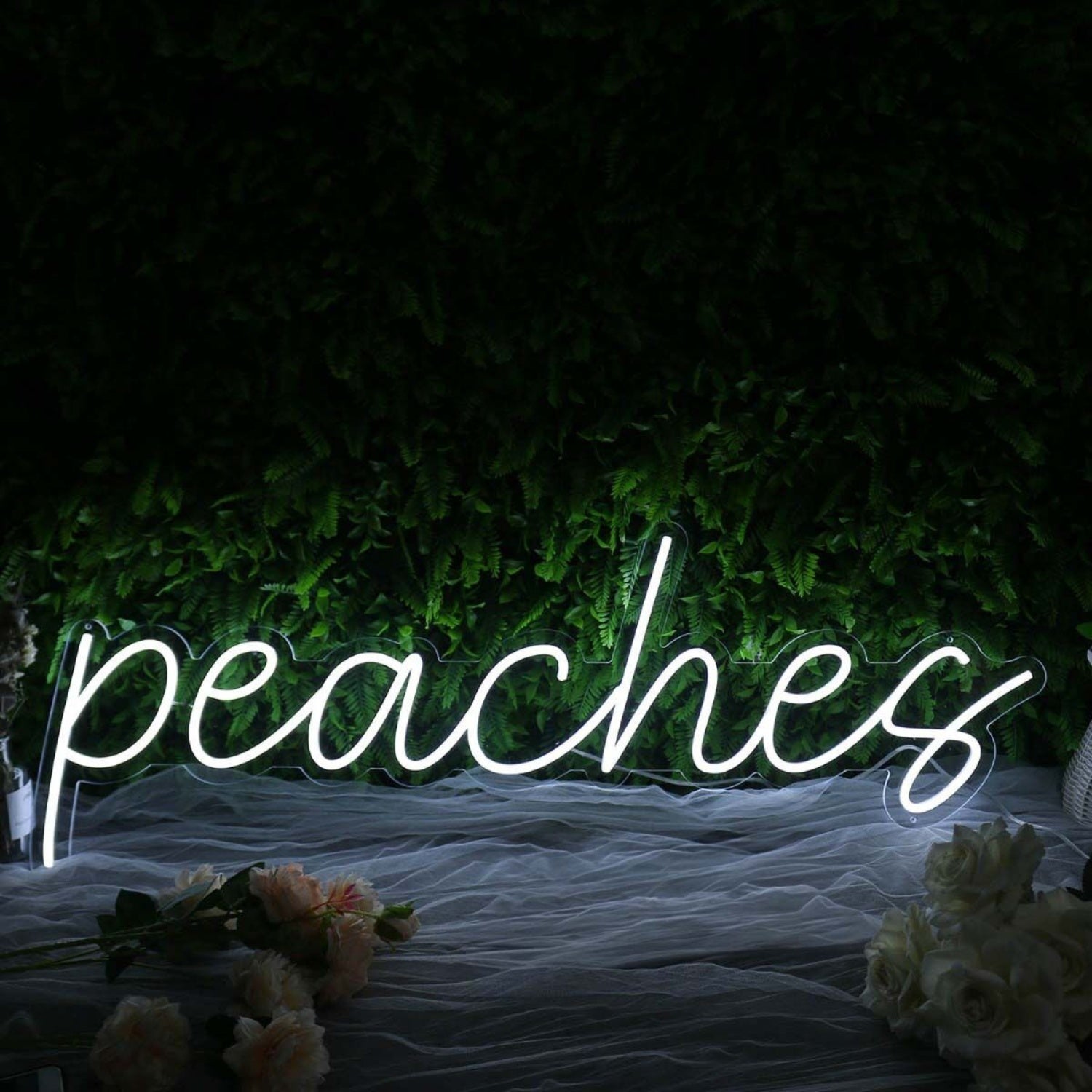 Peaches White Custom Led Neon Sign | Shineneon