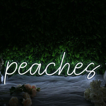 Peaches White Custom Led Neon Sign | Shineneon