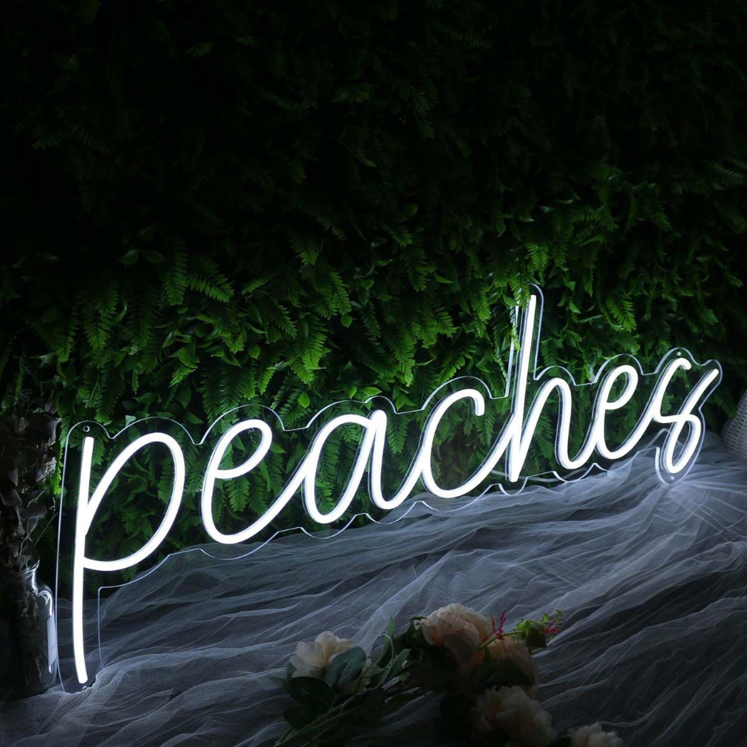 Peaches White Custom Led Neon Sign | Shineneon