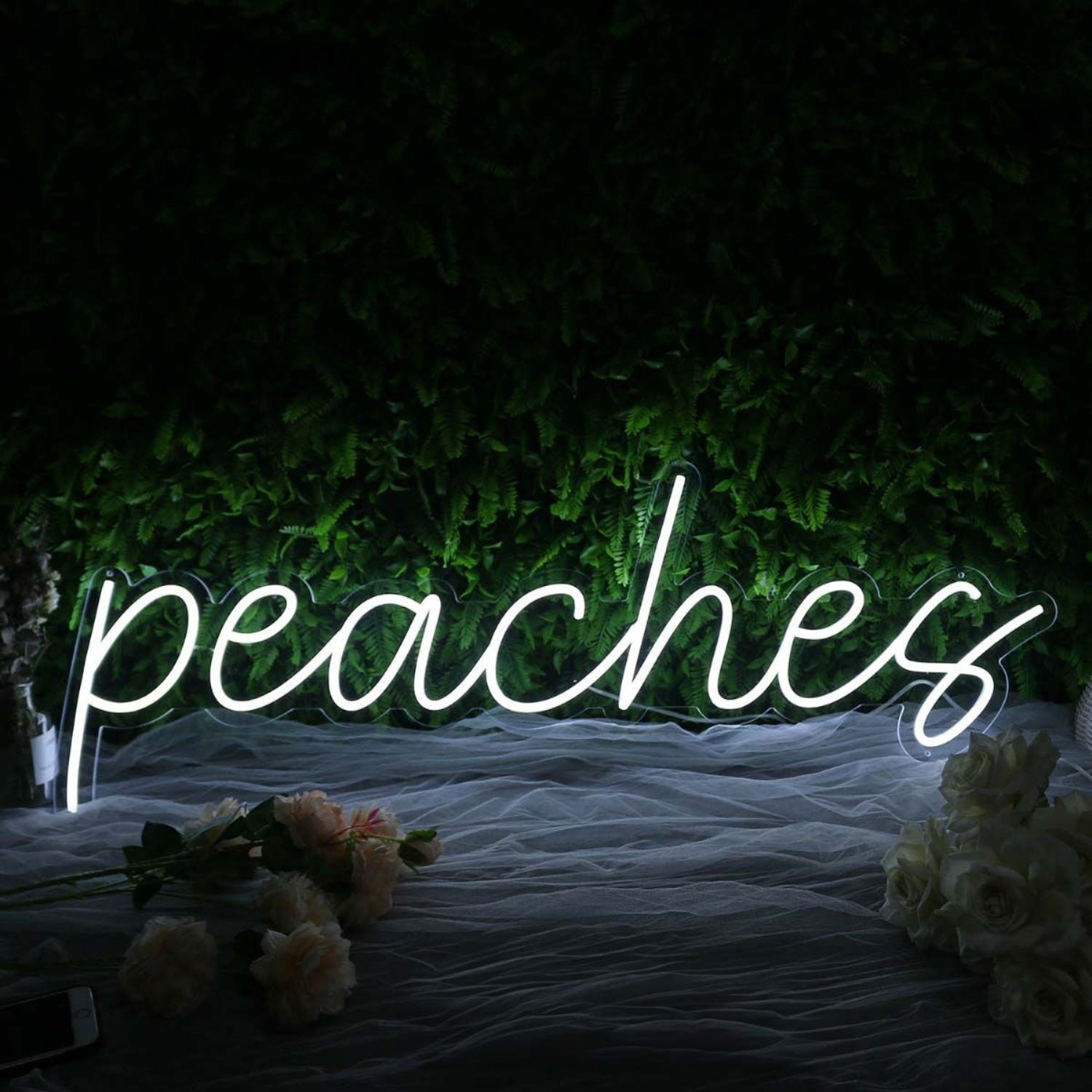 Peaches White Custom Led Neon Sign | Shineneon