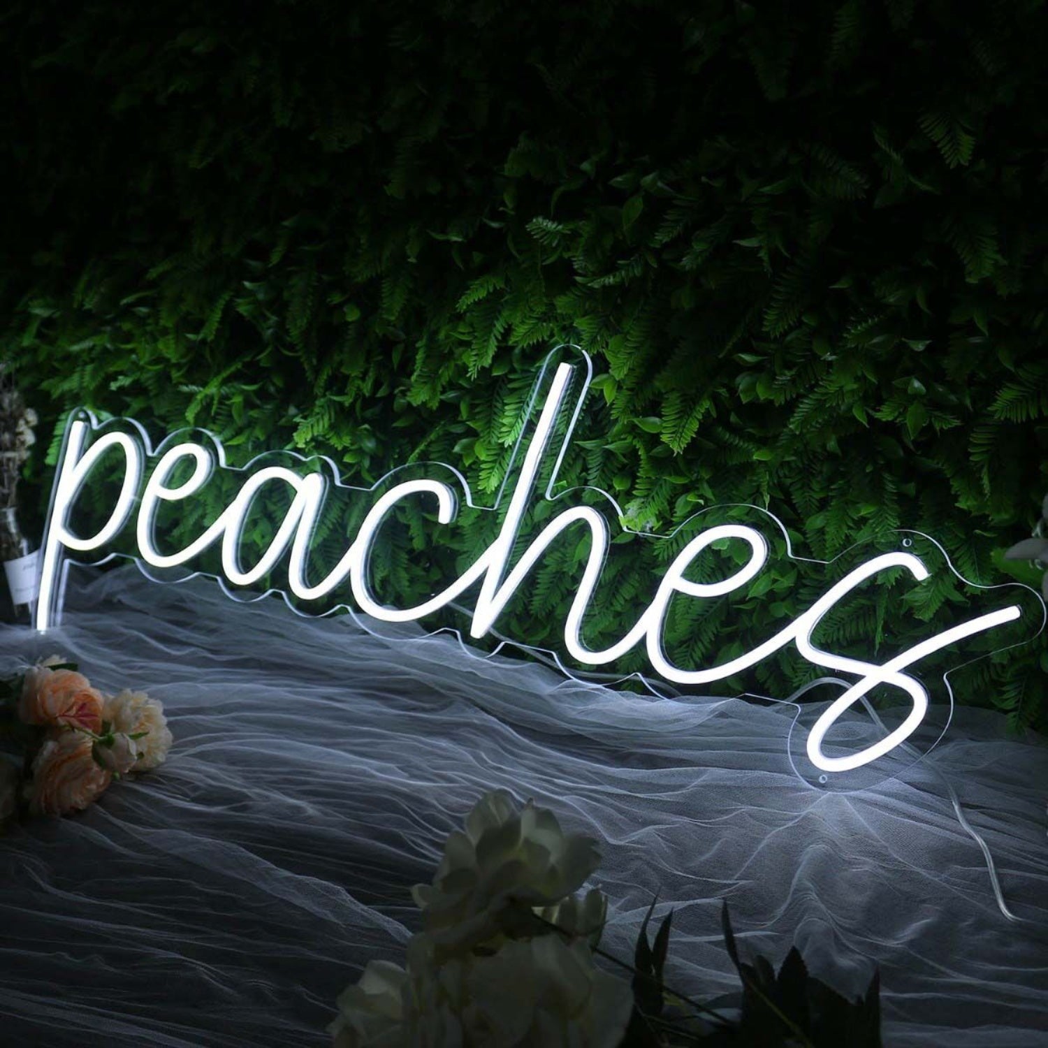 Peaches White Custom Led Neon Sign | Shineneon