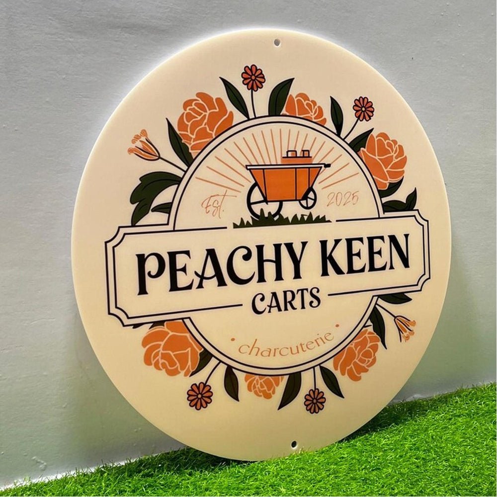 Peachy Keen Carts Acrylic Business Logo Sign - Shineneon