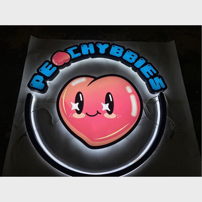 Peachybbbies With Logo 3D Backlit Channel Letters Led Light Sign - Shineneon