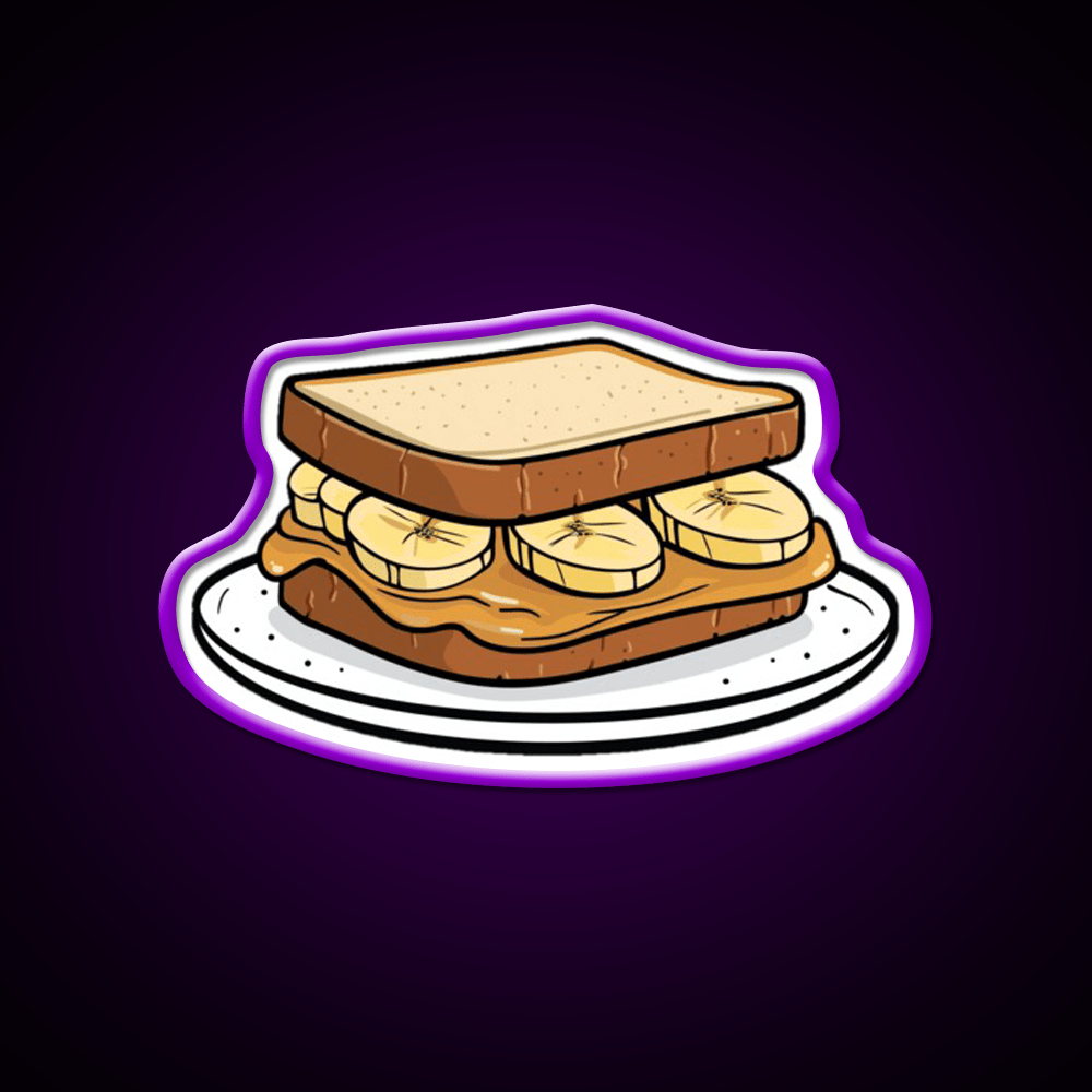 Peanut Butter And Banana Sandwich Snack Food Led Neon Sign Rgb Color - Shineneon