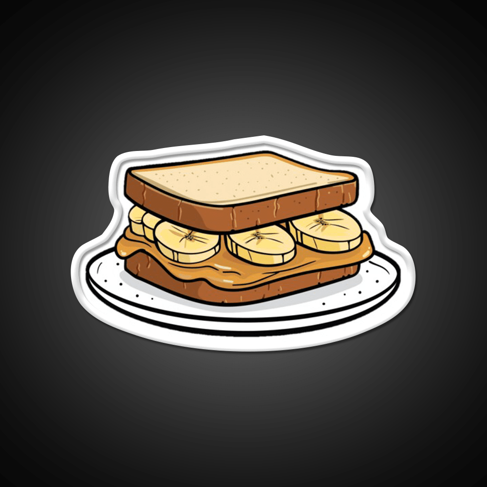 Peanut Butter And Banana Sandwich Snack Food Led Neon Sign Rgb Color - Shineneon