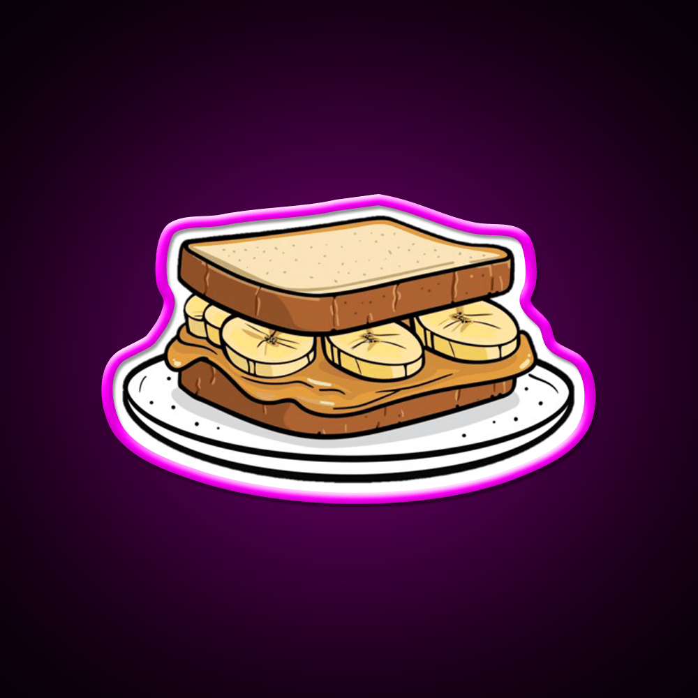 Peanut Butter And Banana Sandwich Snack Food Led Neon Sign Rgb Color - Shineneon