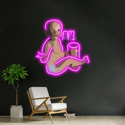 Peanut Butter Baby Artwork Neon Wall Sign