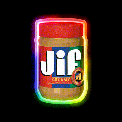 Peanut Butter Snack Food Led Neon Sign Rgb Color - LED neon sign close-up detail
