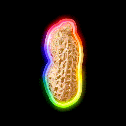Peanut Snack Food Led Neon Sign Rgb Color - LED neon sign close-up detail
