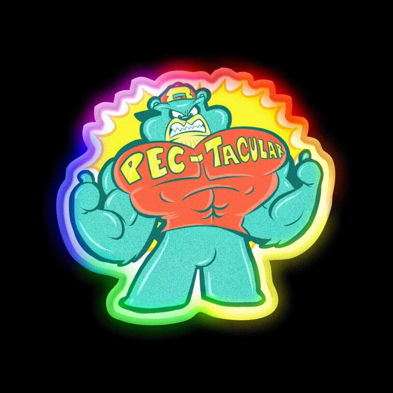 Pec Tacular Gym Fitness Led Neon Sign Rgb Color