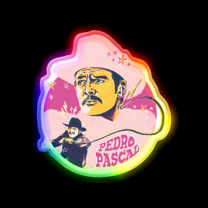 Pedro Pascal As Agent Whiskey Drink Bar Led Neon Sign Rgb Color