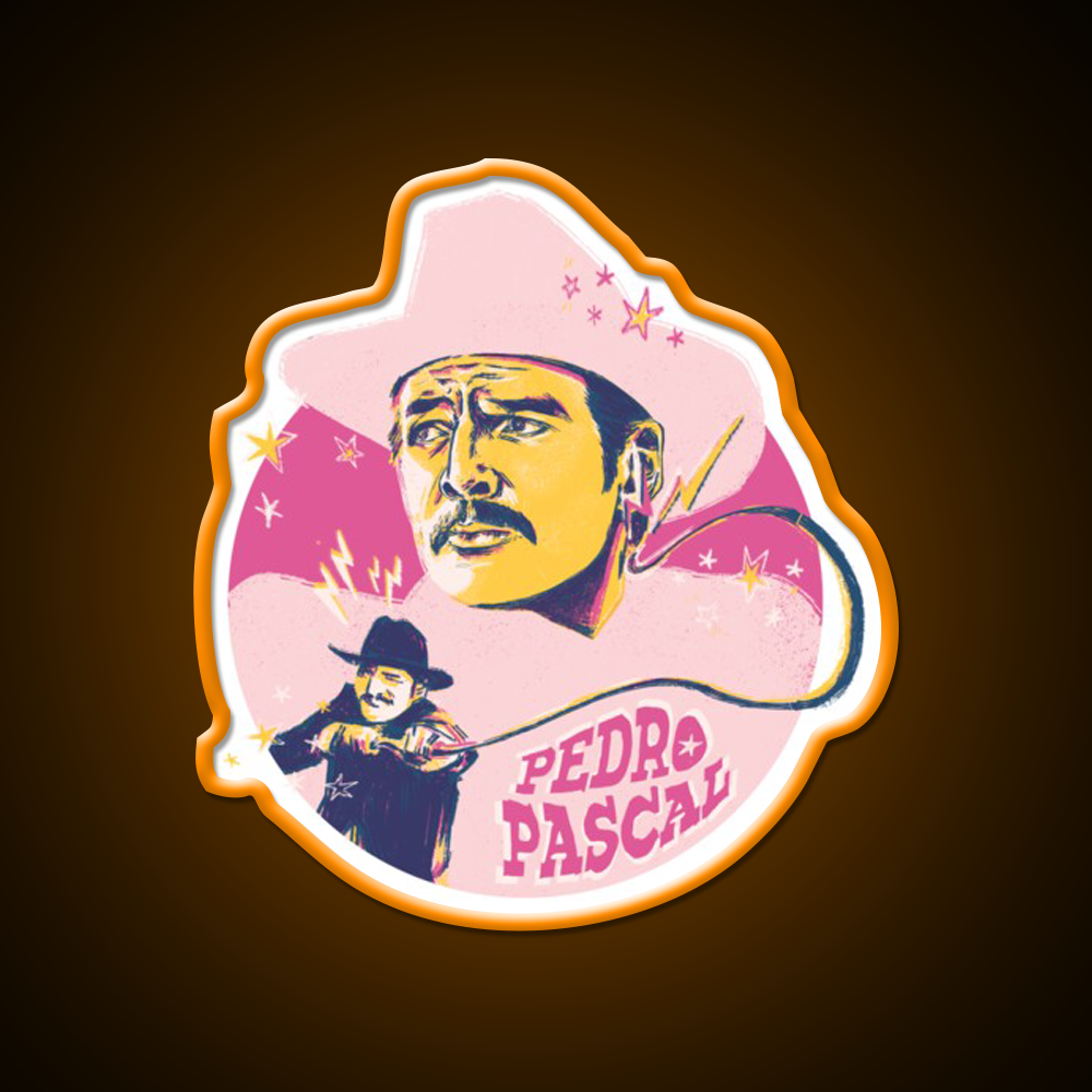 Pedro Pascal As Agent Whiskey Drink Bar Led Neon Sign Rgb Color
