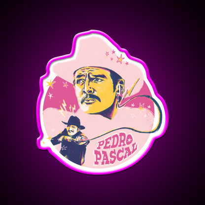 Pedro Pascal As Agent Whiskey Drink Bar Led Neon Sign Rgb Color