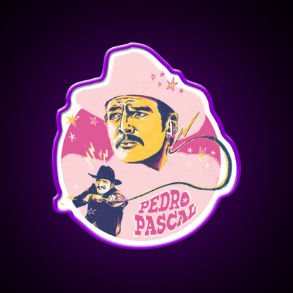 Pedro Pascal As Agent Whiskey Drink Bar Led Neon Sign Rgb Color