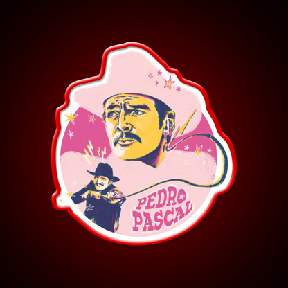 Pedro Pascal As Agent Whiskey Drink Bar Led Neon Sign Rgb Color