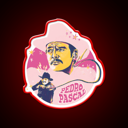 Pedro Pascal As Agent Whiskey Drink Bar Led Neon Sign Rgb Color - Shineneon