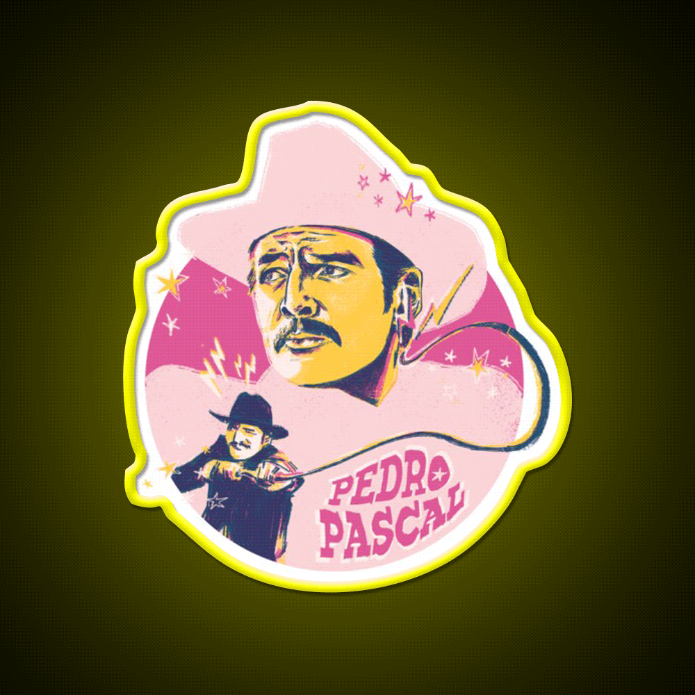 Pedro Pascal As Agent Whiskey Drink Bar Led Neon Sign Rgb Color