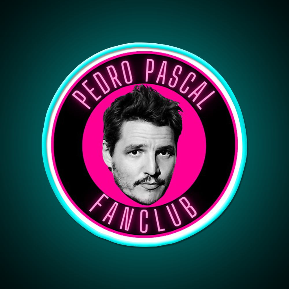 Pedro Pascal Fanclub Whiskey Drink Bar Led Neon Sign Rgb Color