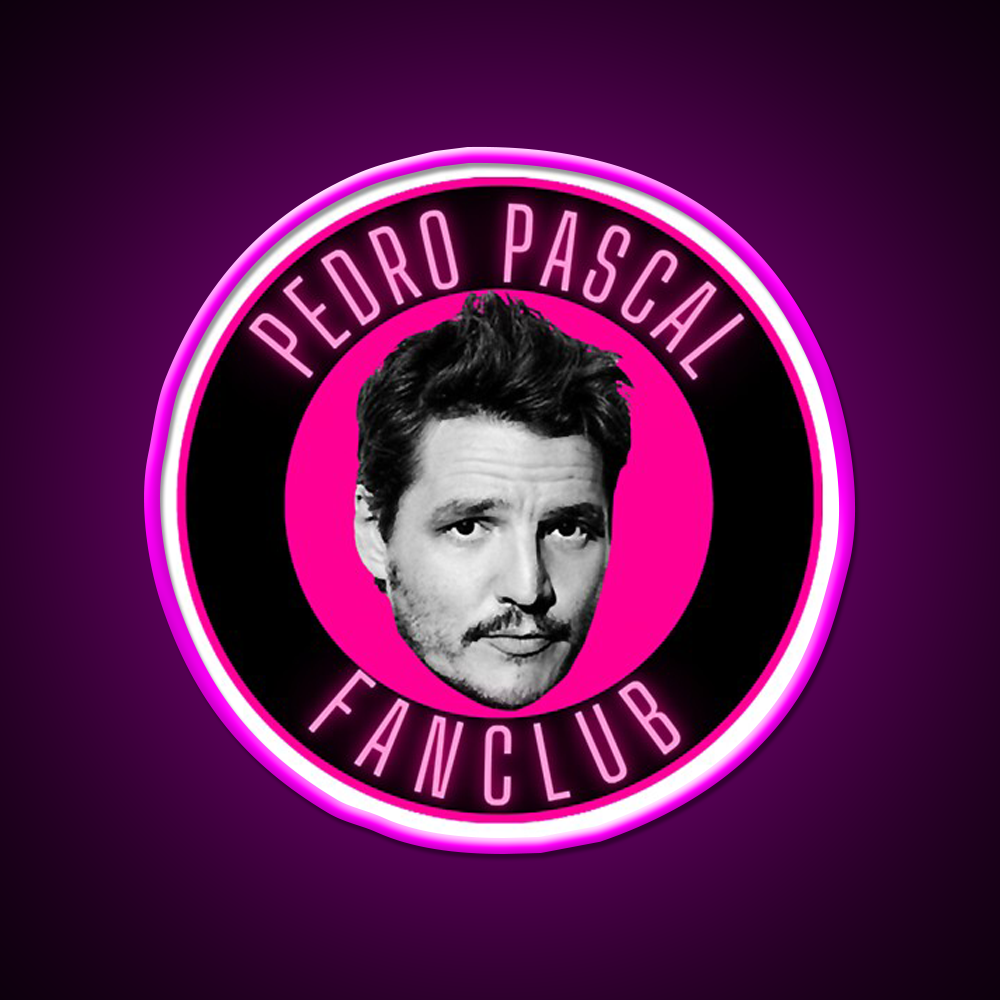 Pedro Pascal Fanclub Whiskey Drink Bar Led Neon Sign Rgb Color