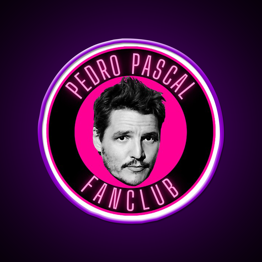 Pedro Pascal Fanclub Whiskey Drink Bar Led Neon Sign Rgb Color