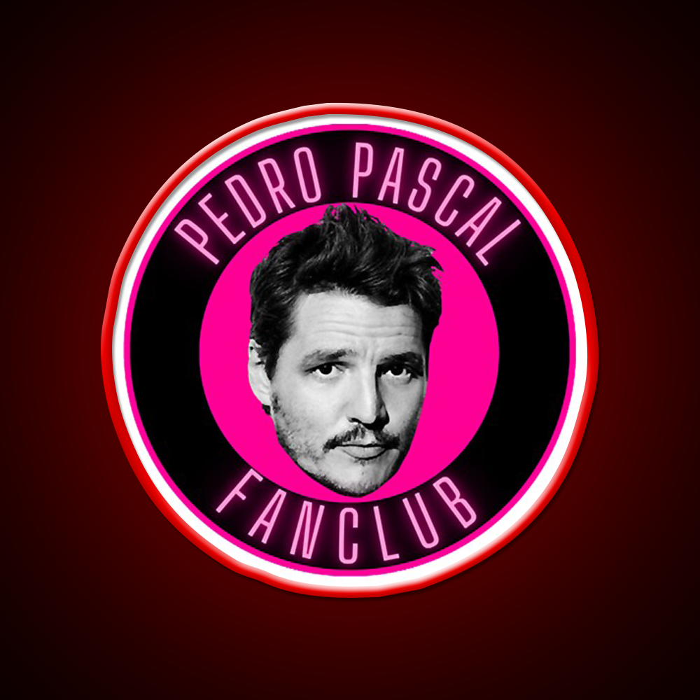 Pedro Pascal Fanclub Whiskey Drink Bar Led Neon Sign Rgb Color