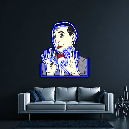 Pee Wee Herman Artwork Neon Wall Sign