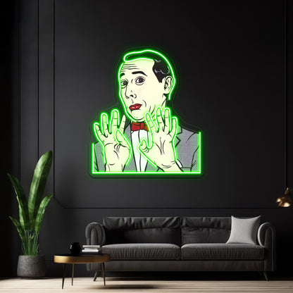 Pee Wee Herman Artwork Neon Wall Sign