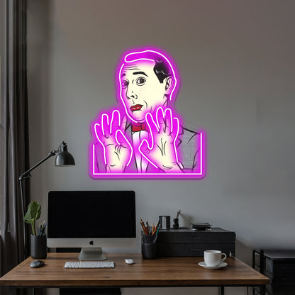 Pee Wee Herman Artwork Neon Wall Sign