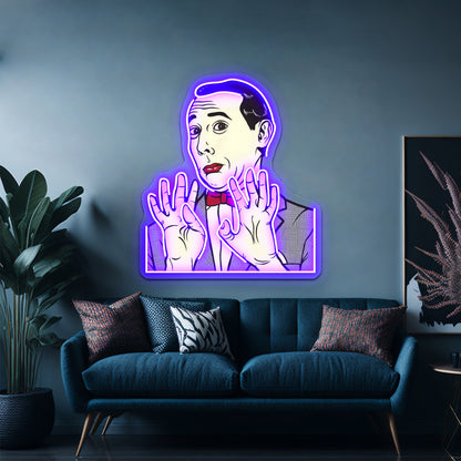 Pee Wee Herman Artwork Neon Wall Sign