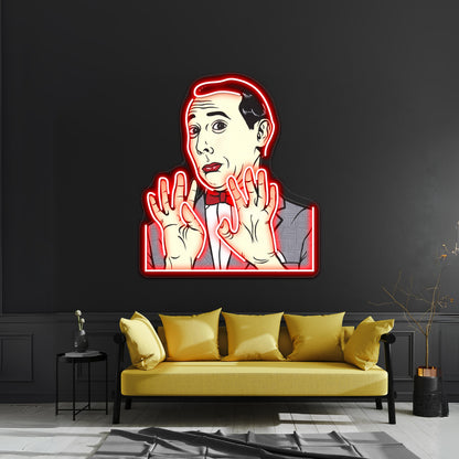 Pee Wee Herman Artwork Neon Wall Sign