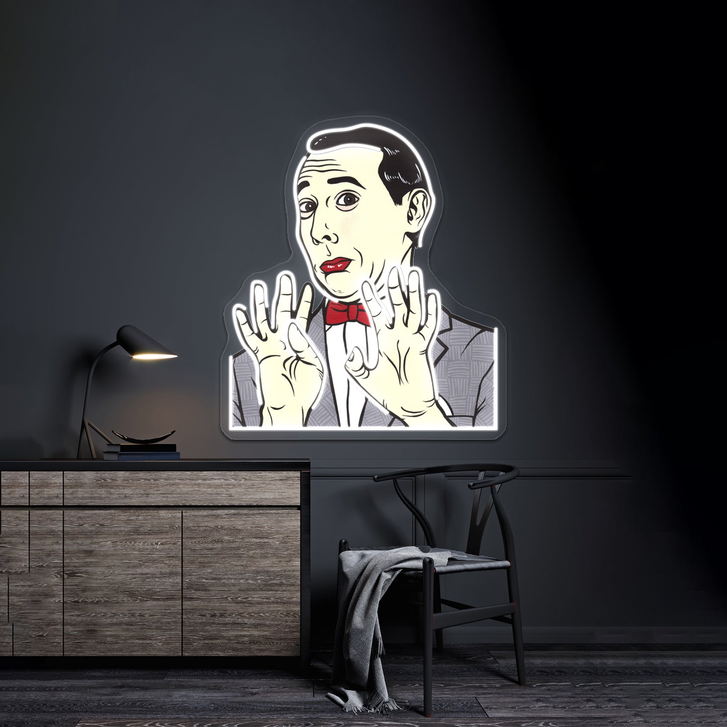 Pee Wee Herman Artwork Neon Wall Sign